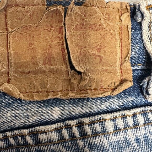 Vintage Levi's 761 Acid Wash Jeans High Waist Straight Leg 80s 90s Grunge 32x31 - Picture 6 of 10